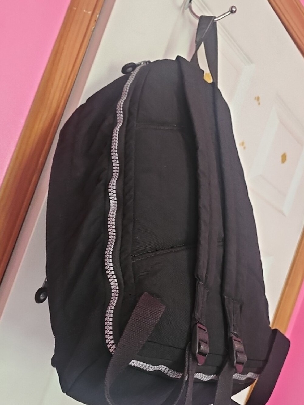 Kipling Black Nylon Expandable Backpack with Round Logo Patch - Picture 11 of 14